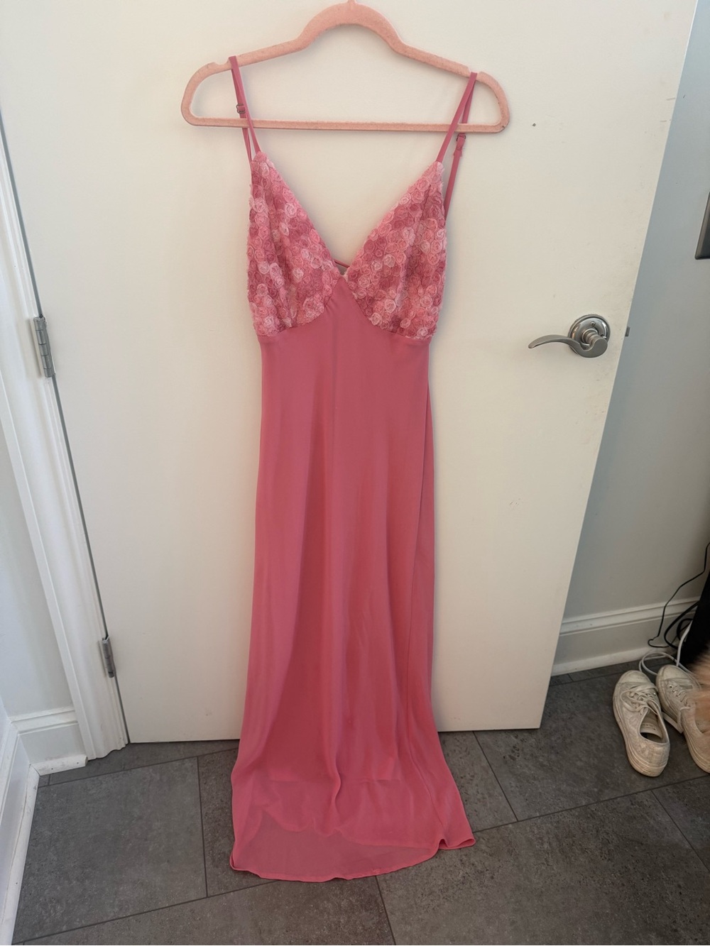 wild fable Pink Lace-Top Maxi Slip Dress